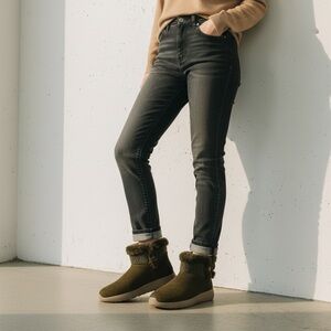 Skechers Olive green Fur-Lined Winter Boots